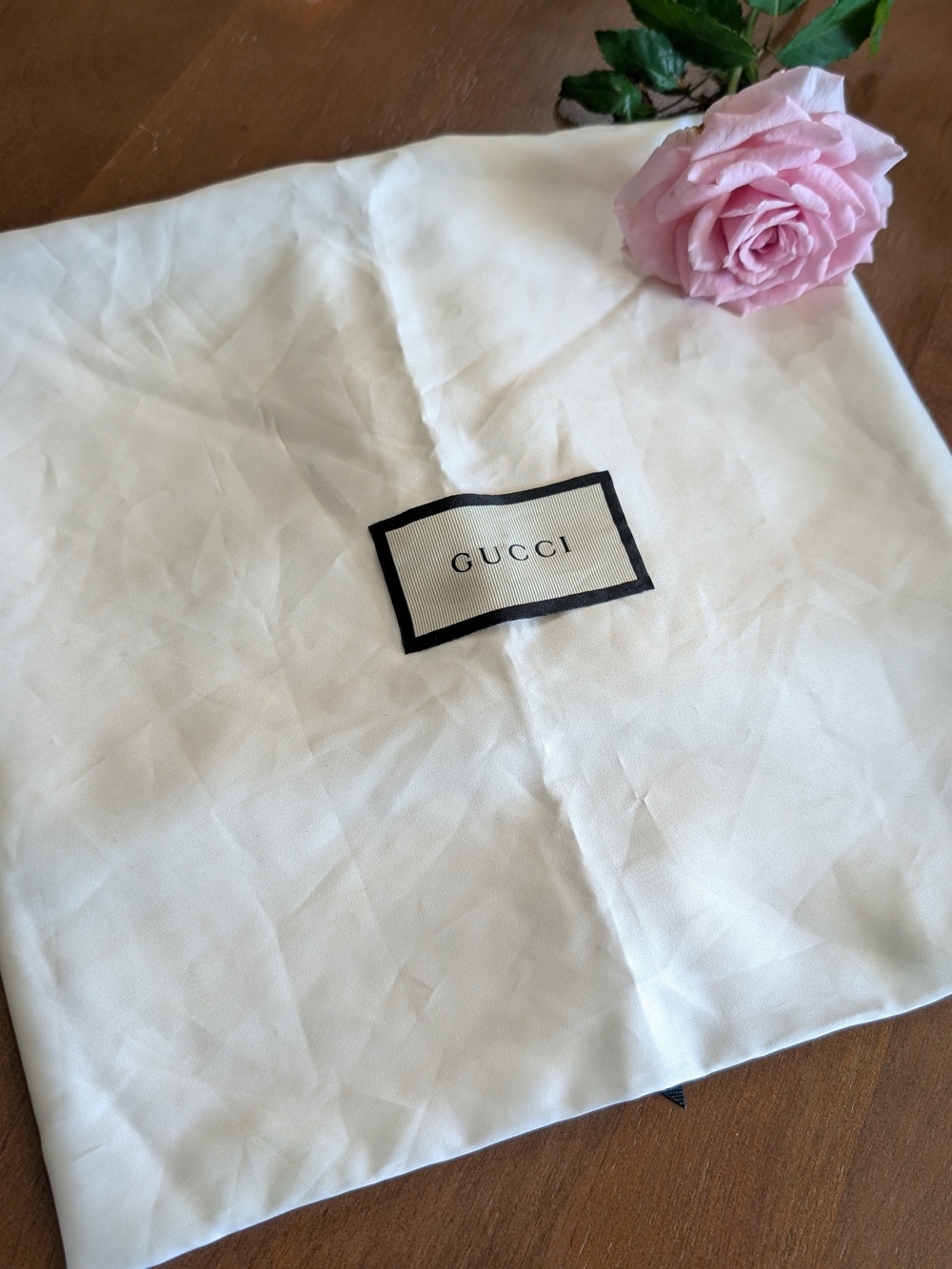 Gucci White Fabric Dust Bag with Black Logo Accent 19"×22"